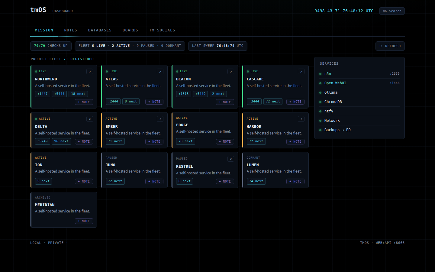 myOS dashboard screenshot